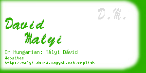 david malyi business card