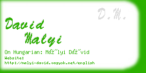 david malyi business card